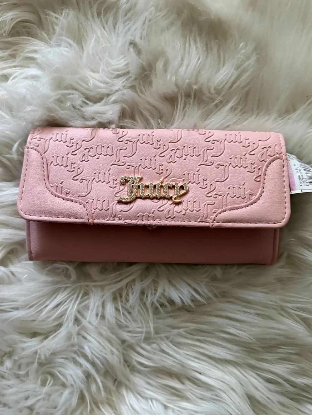 Juicy Couture Dusty Pink Wallet with Gold Hardware. NEW
